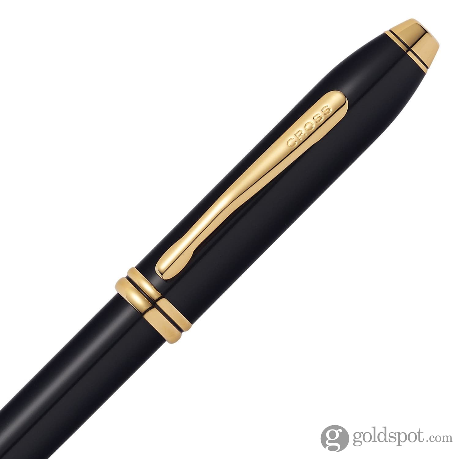 Cross Townsend Black Lacquer Ballpoint Pen with 23K Gold Trim - Premium Writing Instrument for Business, Gifting & Everyday Use