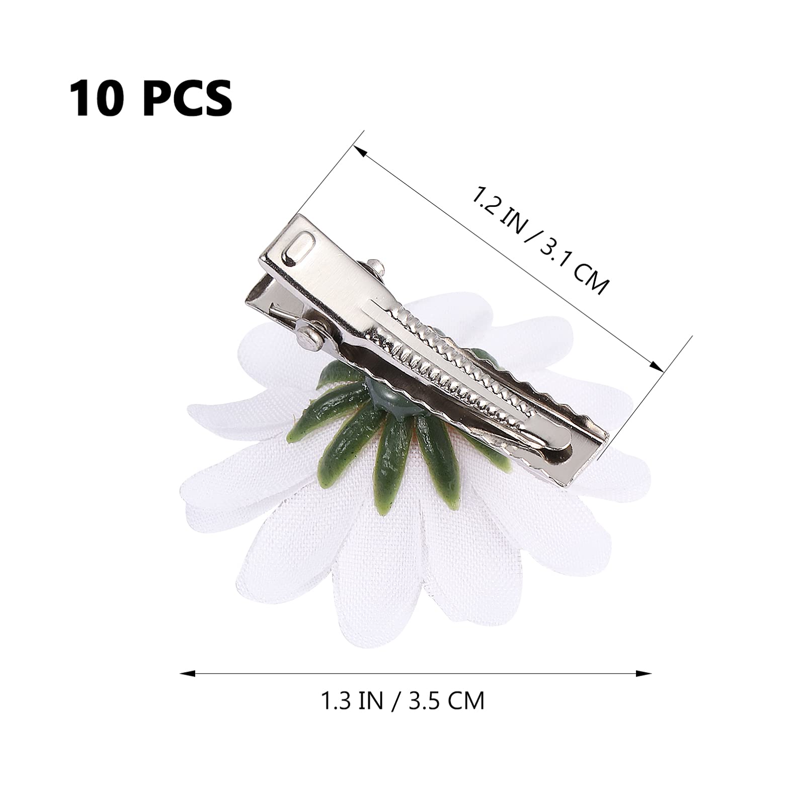 Lurrose Daisy Flower Hair Clips - 10Pcs Sweet Alligator Hair Clips for Women & Girls - Floral Hair Barrettes for Beach, Wedding, Party & Everyday Use