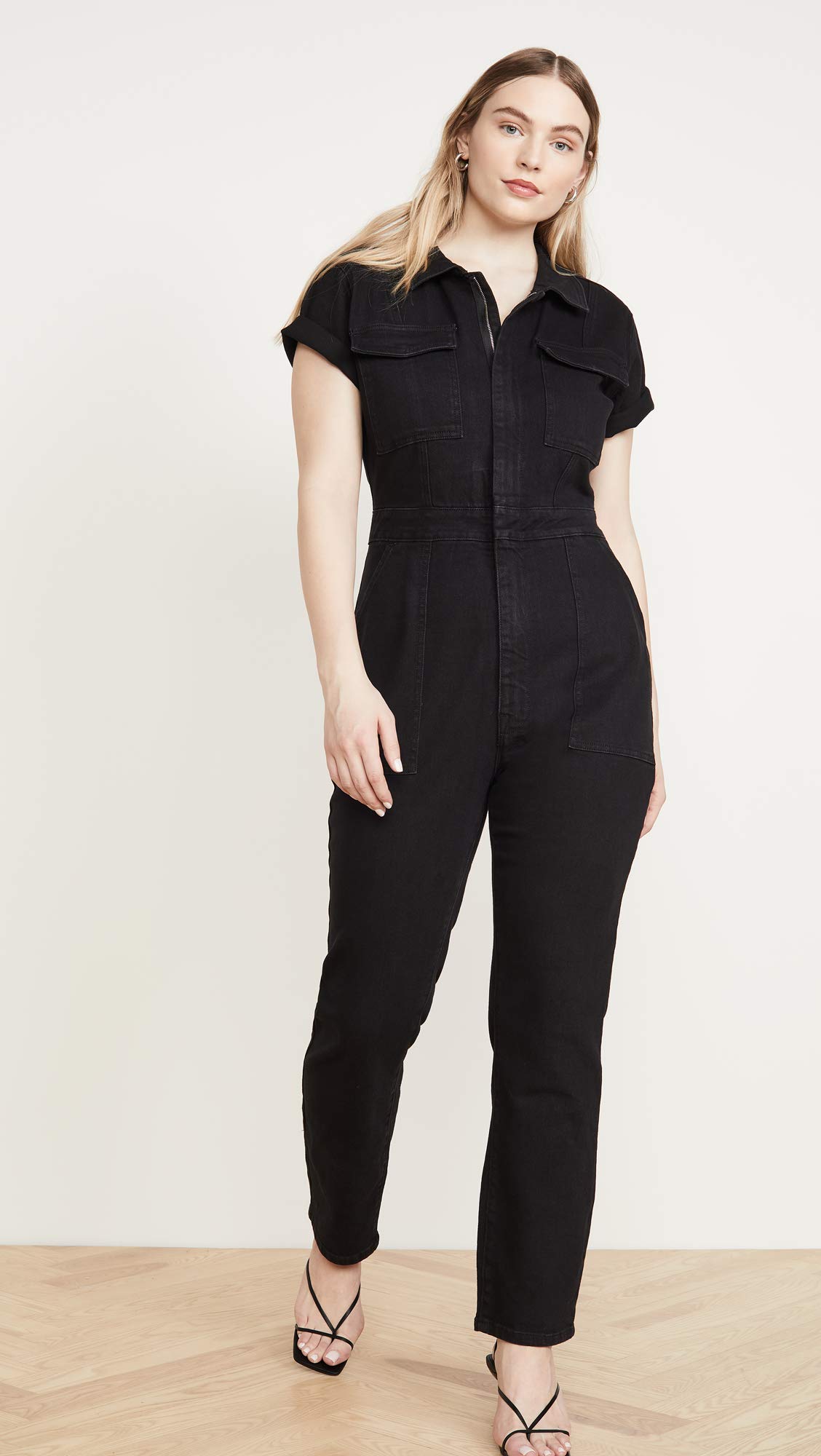 Good American Women's Utility Jumpsuit - Stylish & Comfortable One-Piece Outfit for Casual Wear, Work & Outdoor Activities | Plus Size Options Available