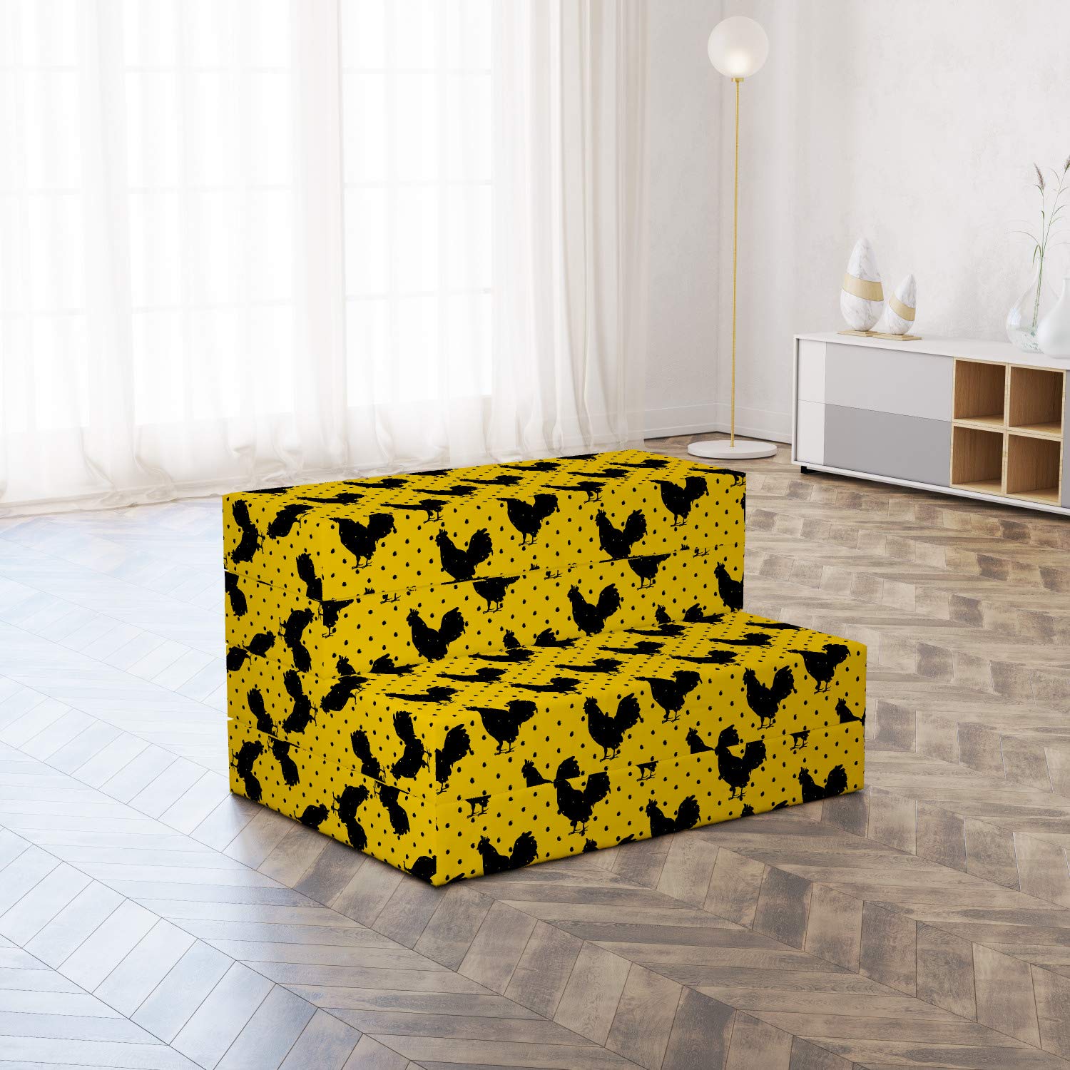 Ambesonne Rooster Pattern Foldable Mattress - 74.8
