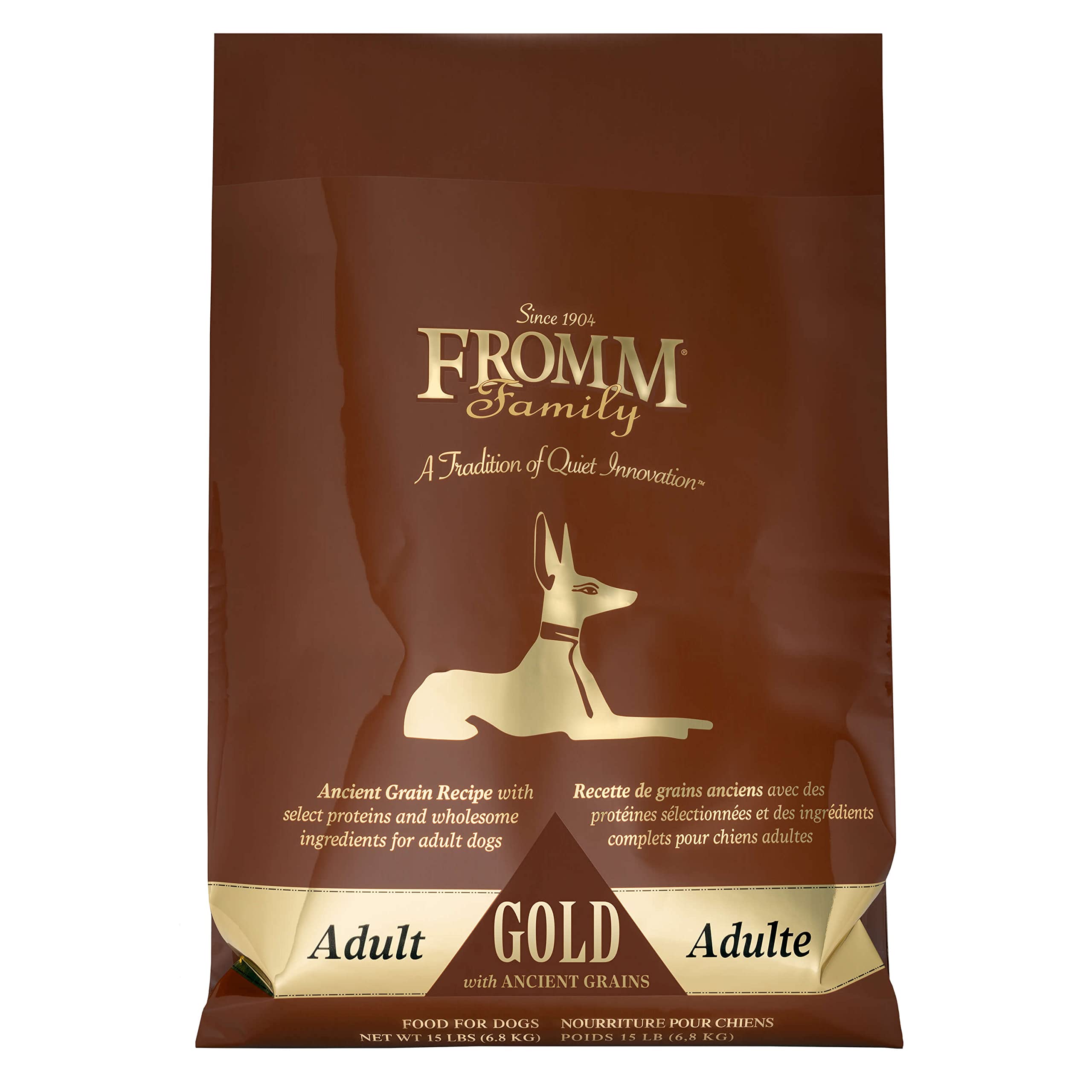Fromm Adult Gold with Ancient Grains Dry Dog Food - Chicken Recipe for Large & Small Dogs - 15 lb Bag - Premium Nutrition for Active Pets - Perfect for Daily Feeding & Training Rewards
