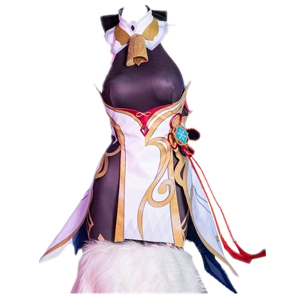 Genshin Impact Ganyu Cosplay Costume Set - Anime Game Character Outfit with Shoes, Horns & Wig for Women | Halloween Party, Comic Con, Cosplay Events
