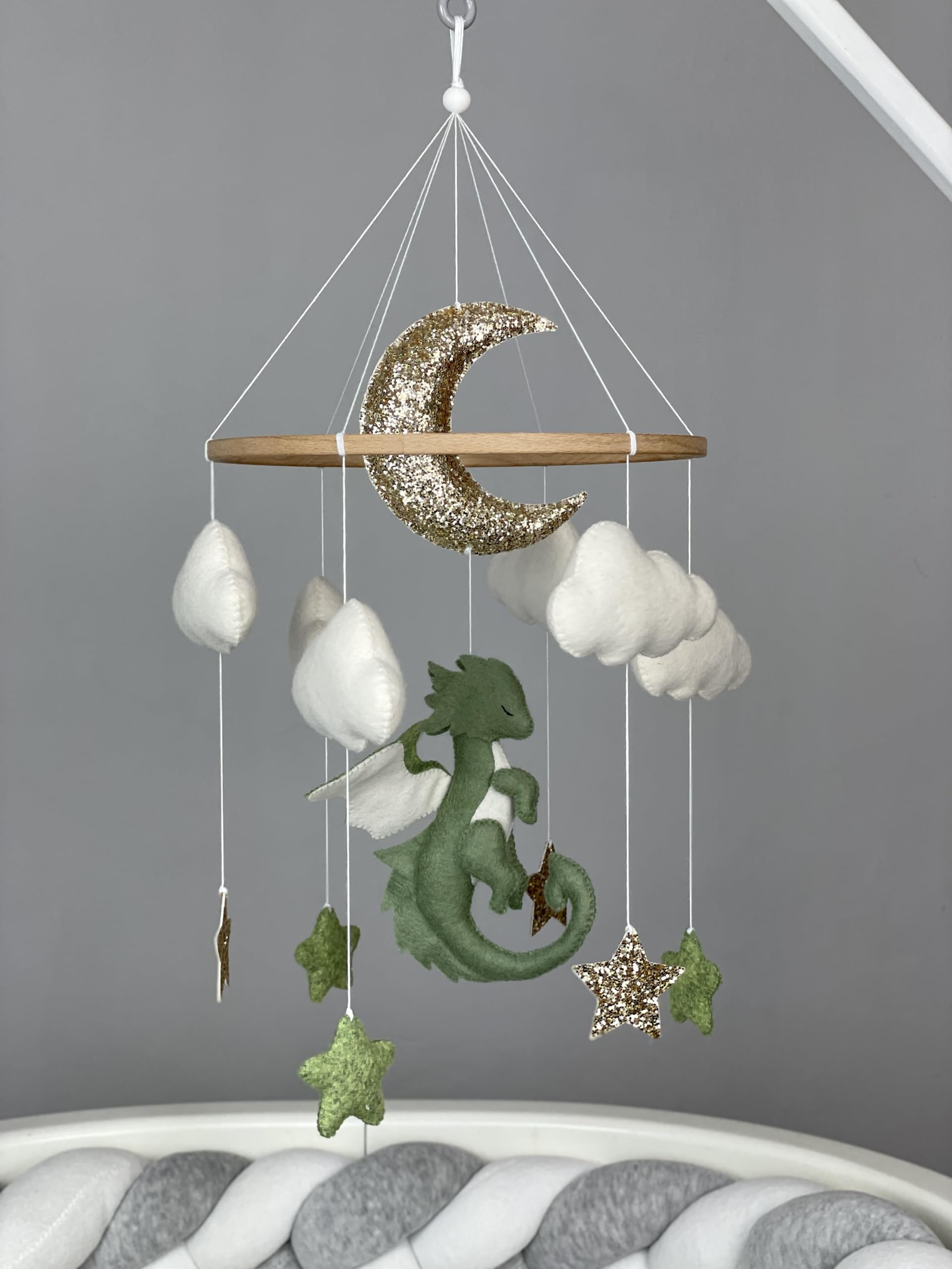 Fantasy Dragon Baby Mobile - Neutral Nursery Crib Decor, Unique Baby Shower Gift for Boys & Girls - Perfect for Themed Nurseries, Newborn Gifts & Fantasy Room Decor