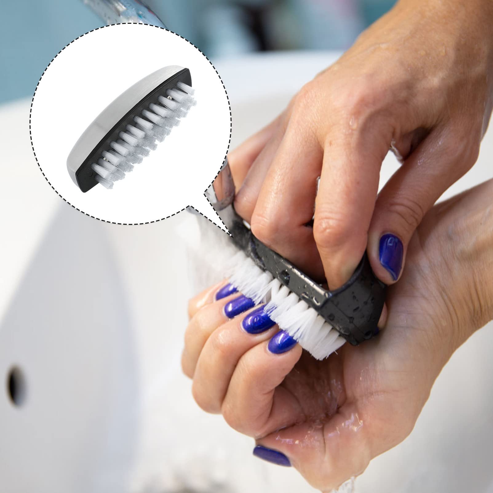 3-Piece Nail Brush Set - Professional Manicure & Pedicure Cleaning Brushes for Women & Men - Durable Kitchen Hand Washing Brush for Nail Care, Hygiene & Deep Cleaning - Perfect for Salon, Home Spa & Dishwashing