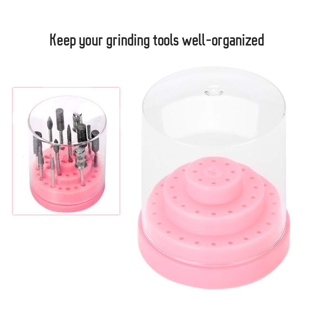 48-Hole Professional Nail Drill Stand Holder - Durable Plastic Nail Art Drill Bit Organizer Box for Manicure & Pedicure Tools - Perfect for Salon, Home & Travel Nail Care Organization