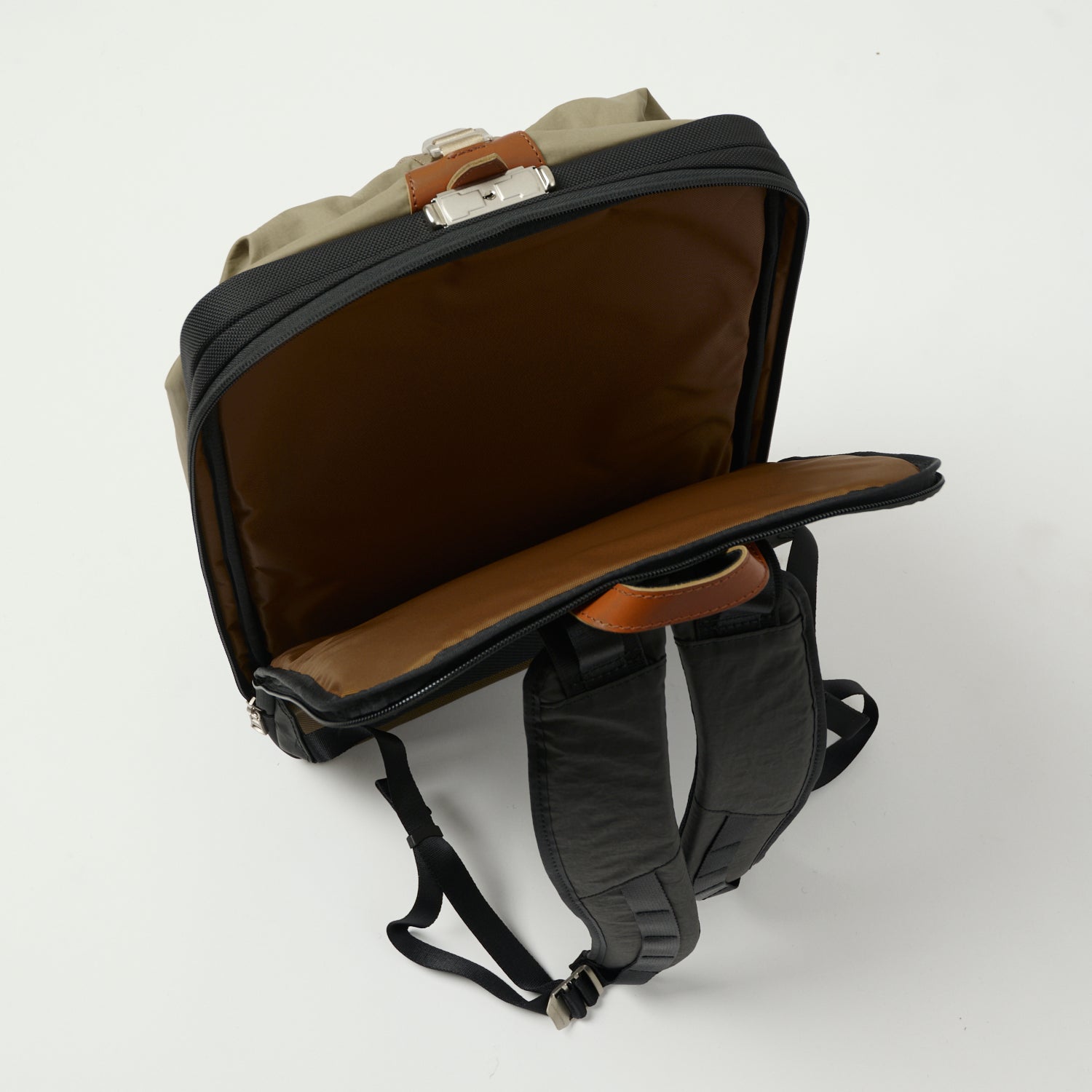 Master Piece 04070 Large Bump Backpack - Stylish Beige Hiking & Travel Backpack for Outdoor Adventures & Daily Commute