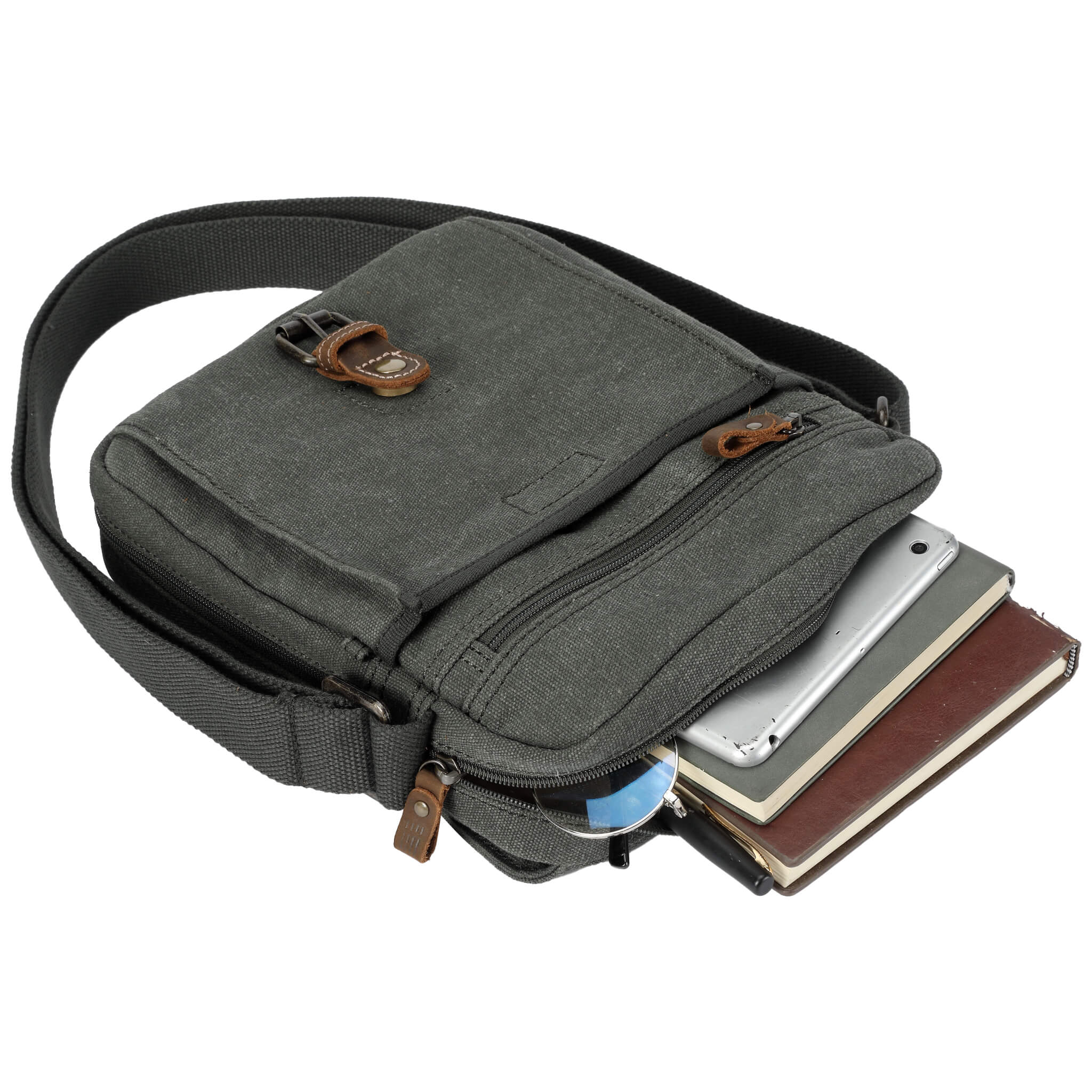 TRP0211 Troop London Classic Canvas Crossbody Bag - Stylish & Durable for Travel, Work & Everyday Use