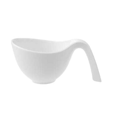 Villeroy & Boch Flow 15.25 Oz White Ceramic Soup Bowl with Handle - Perfect for Soup, Cereal, Pasta & Desserts - Elegant Dining & Kitchen Serveware