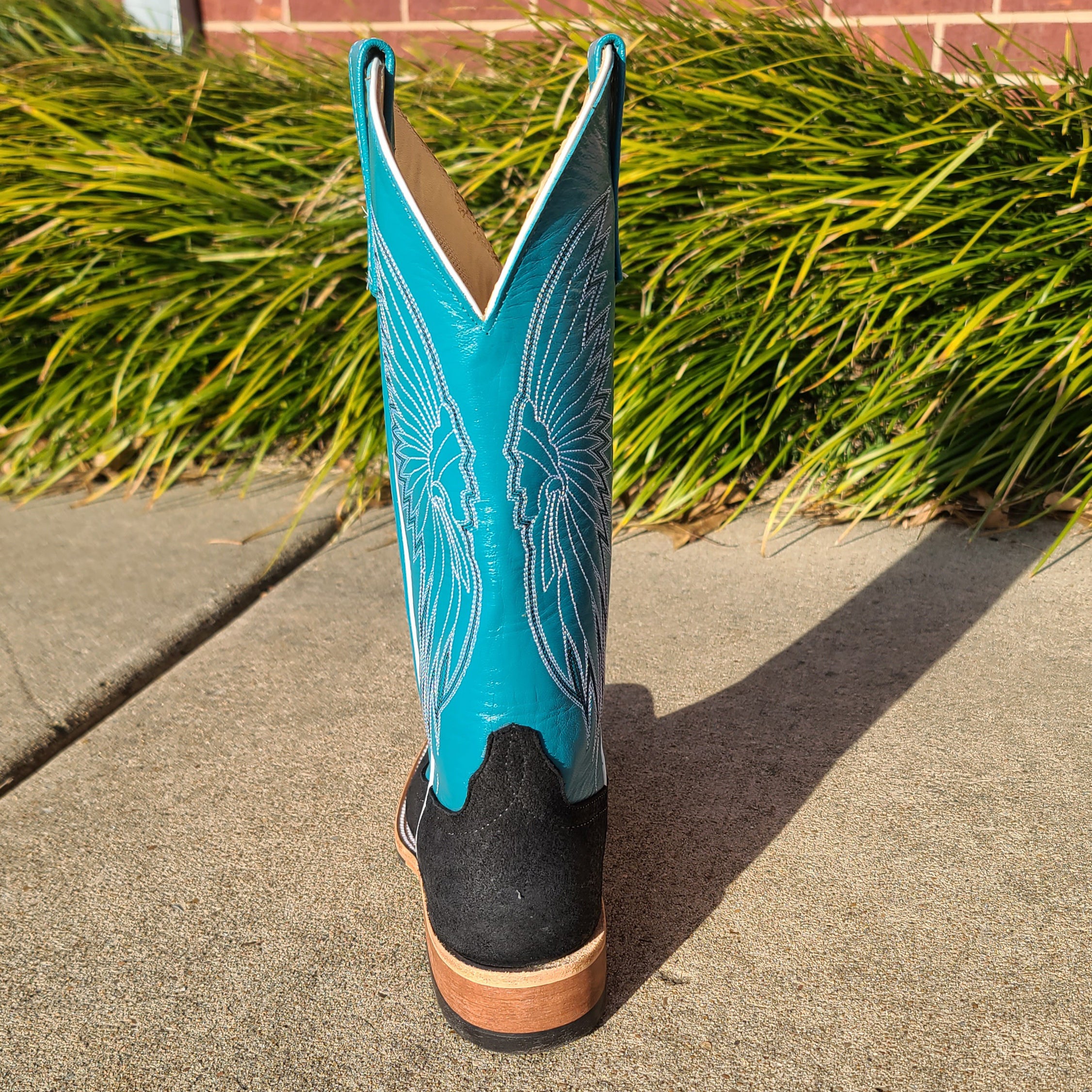 Anderson Bean Men's Black Pig & Autumn Teal Cowboy Boots - Premium Leather Western Boots for Riding, Country Dancing & Outdoor Adventures