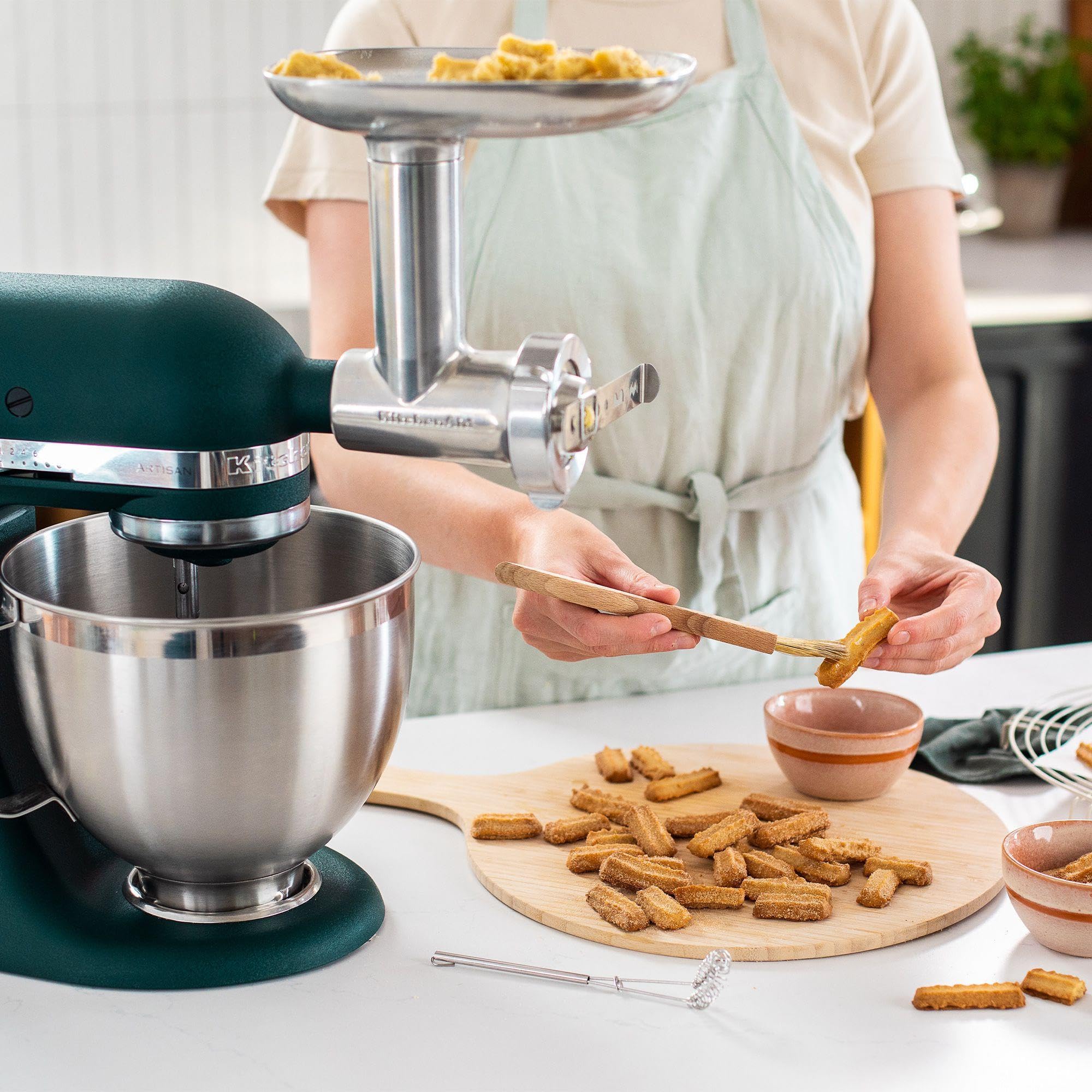 KitchenAid Cookie Press Attachment for Stand Mixers - Stainless Steel Cookie & Spritz Gun with 12 Discs - Perfect for Holiday Baking, Party Treats & Homemade Cookies