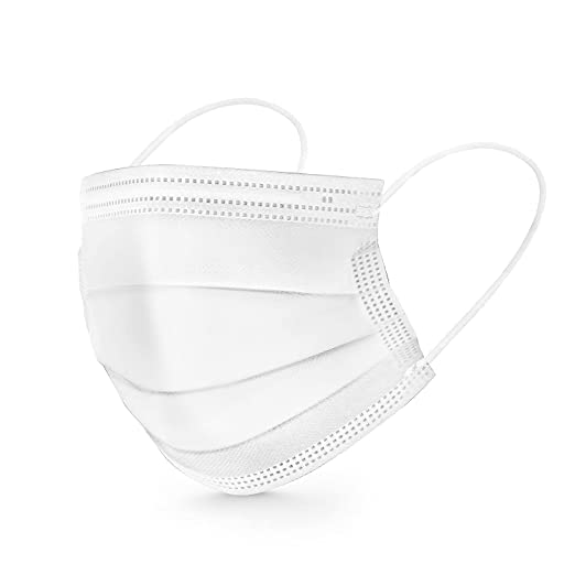 VALARIS 3-Ply Disposable Face Masks - White Nonwoven Fabric Surgical Masks for Medical Use, Daily Protection & Public Safety (50-Pack) - Ideal for Hospitals, Offices, Schools and Travel