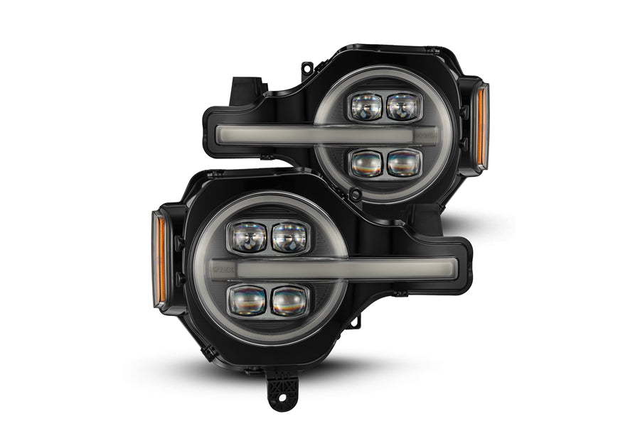 2021-2023 Ford Bronco AlphaRex NOVA Series LED Projector Headlights - Black Housing - High Performance Off-Road Lighting for Night Driving & Adventure