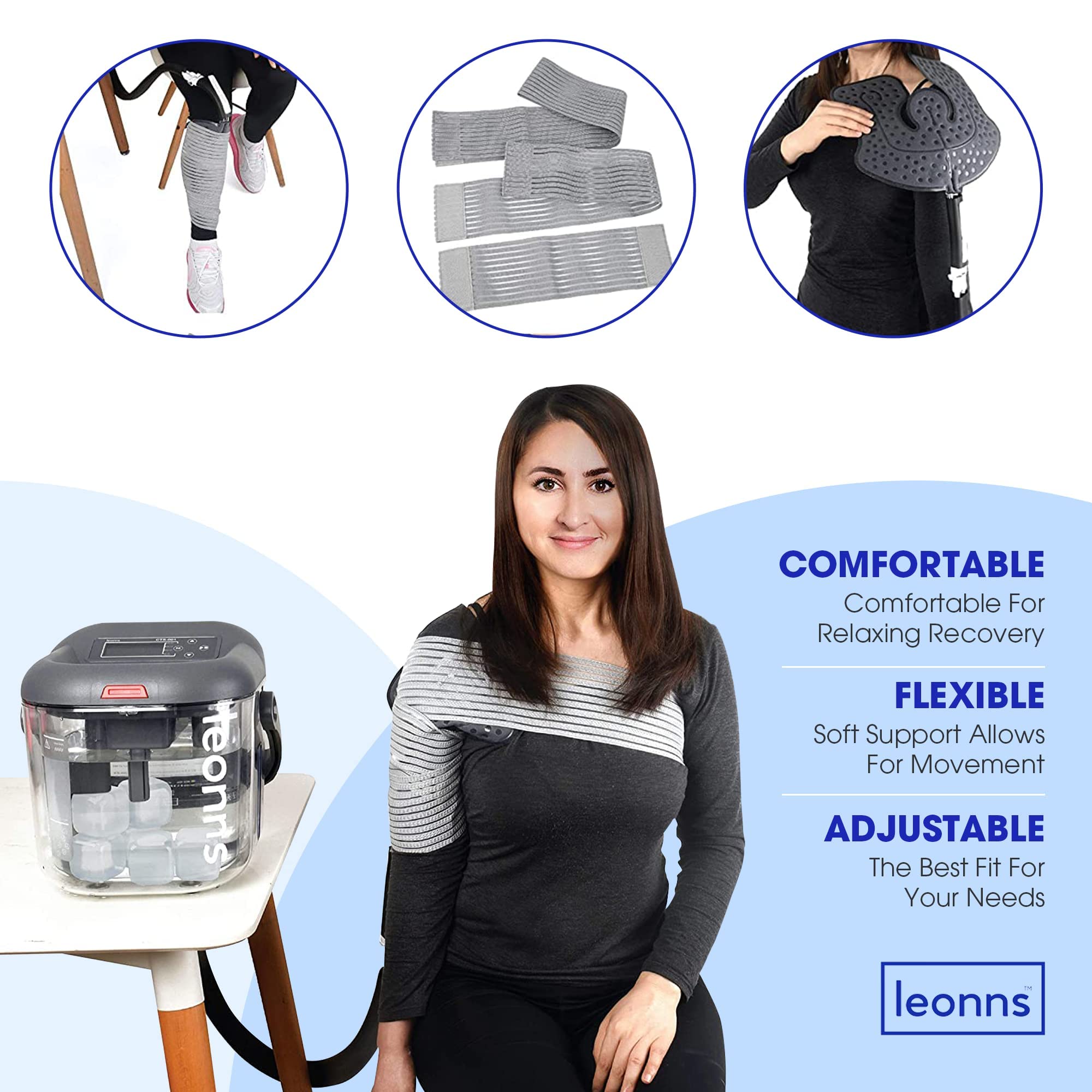Cold Therapy Machine with Programmable Timer | Knee Ice Therapy Device with Compression Pad | Post-Surgery Recovery Cryotherapy System (Includes Knee Pad & Reusable Ice Cubes) - Perfect for ACL Surgery, Arthritis Pain Relief & Sports Injury Rehabilitation