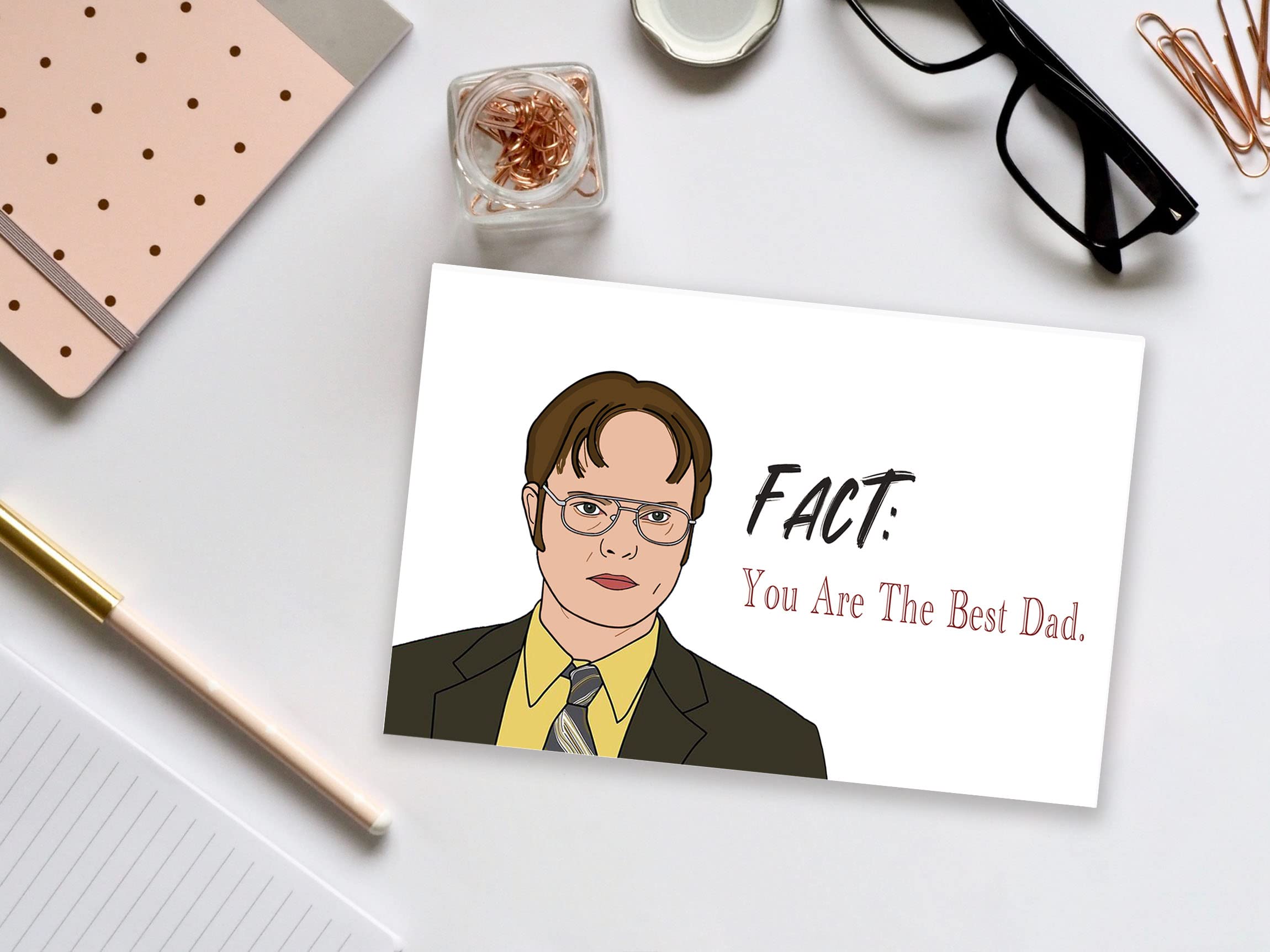 Funny Dwight Schrute Office Themed Father's Day Card - Best Dad Birthday Card for Him - Perfect for Office Fans & Father's Day Gifts