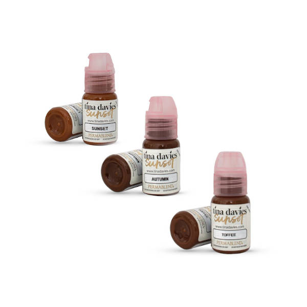 Perma Blend Tina Davies Sunset Collection - Professional Tattoo Ink Set for Artists (No Box Included) - Perfect for Tattooing, Permanent Makeup & Cosmetic Procedures