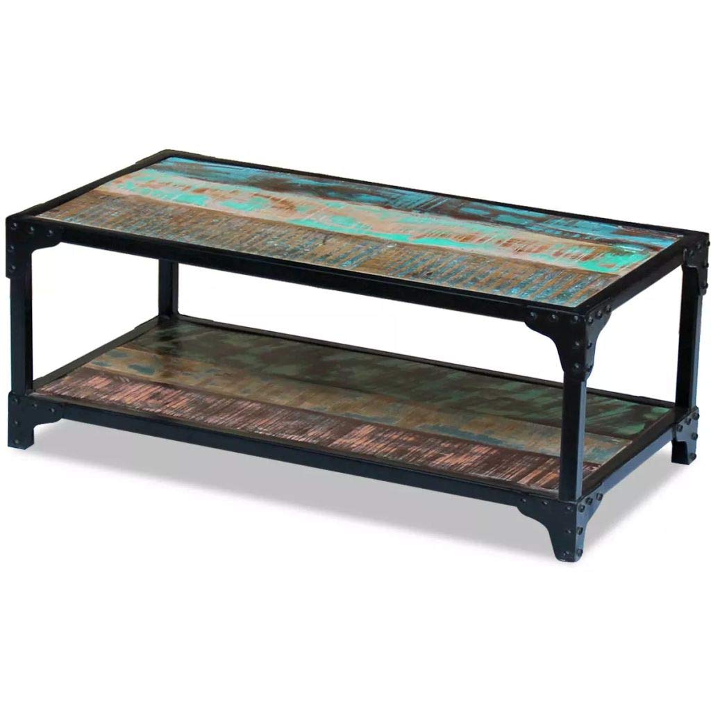 Vintage Reclaimed Wood TV Stand with Storage Drawers - Multi-Functional TV Cabinet, Coffee Table, Desk & Sideboard for Living Room, Bedroom & Office