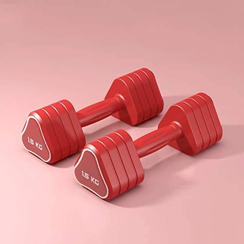 LSYOA 2kg Red Triangle Dumbbells Set for Women - Portable Fitness Equipment for Strength Training, Muscle Toning, Home & Gym Workouts | Perfect for Home Fitness, Yoga, and Full-Body Workouts