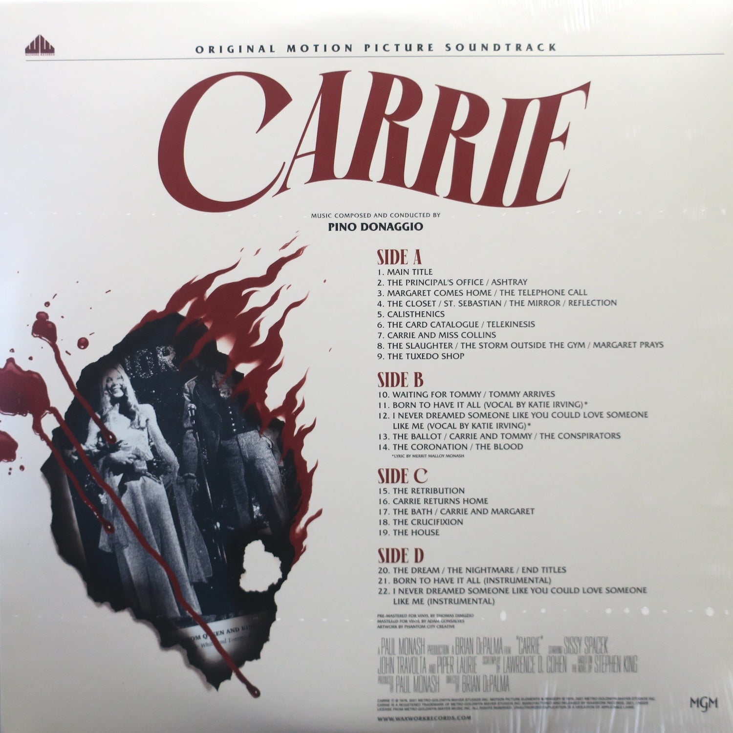 CARRIE Original Motion Picture Soundtrack - Limited Edition Red & Orange Vinyl 2LP Record - Perfect for Movie Collectors & Vinyl Enthusiasts