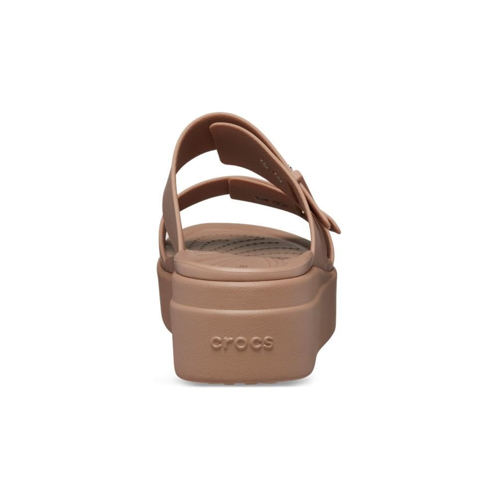 Crocs Women's Brooklyn Buckle Low Wedge Platform Sandals - Comfortable Slip-On Casual Shoes for Walking, Travel & Summer Outfits