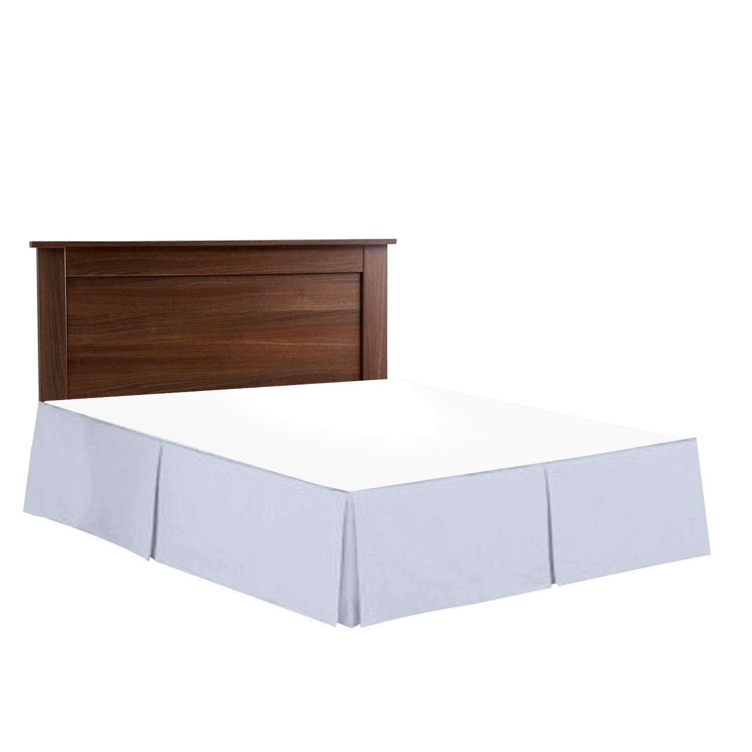Luxury Pleated Bed Skirt - Microfiber Dust Ruffle Tailored Drop for Queen Size (18