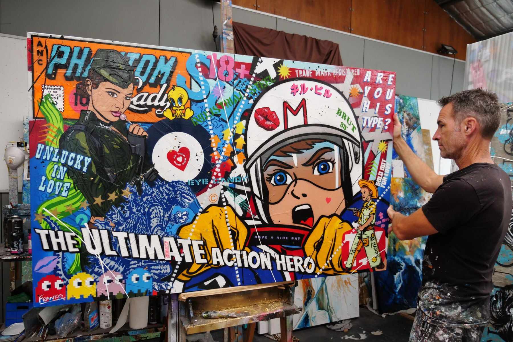 160cm x 100cm Speed Racer Textured Urban Pop Art Canvas Painting - Modern Wall Decor for Living Room, Bedroom & Office