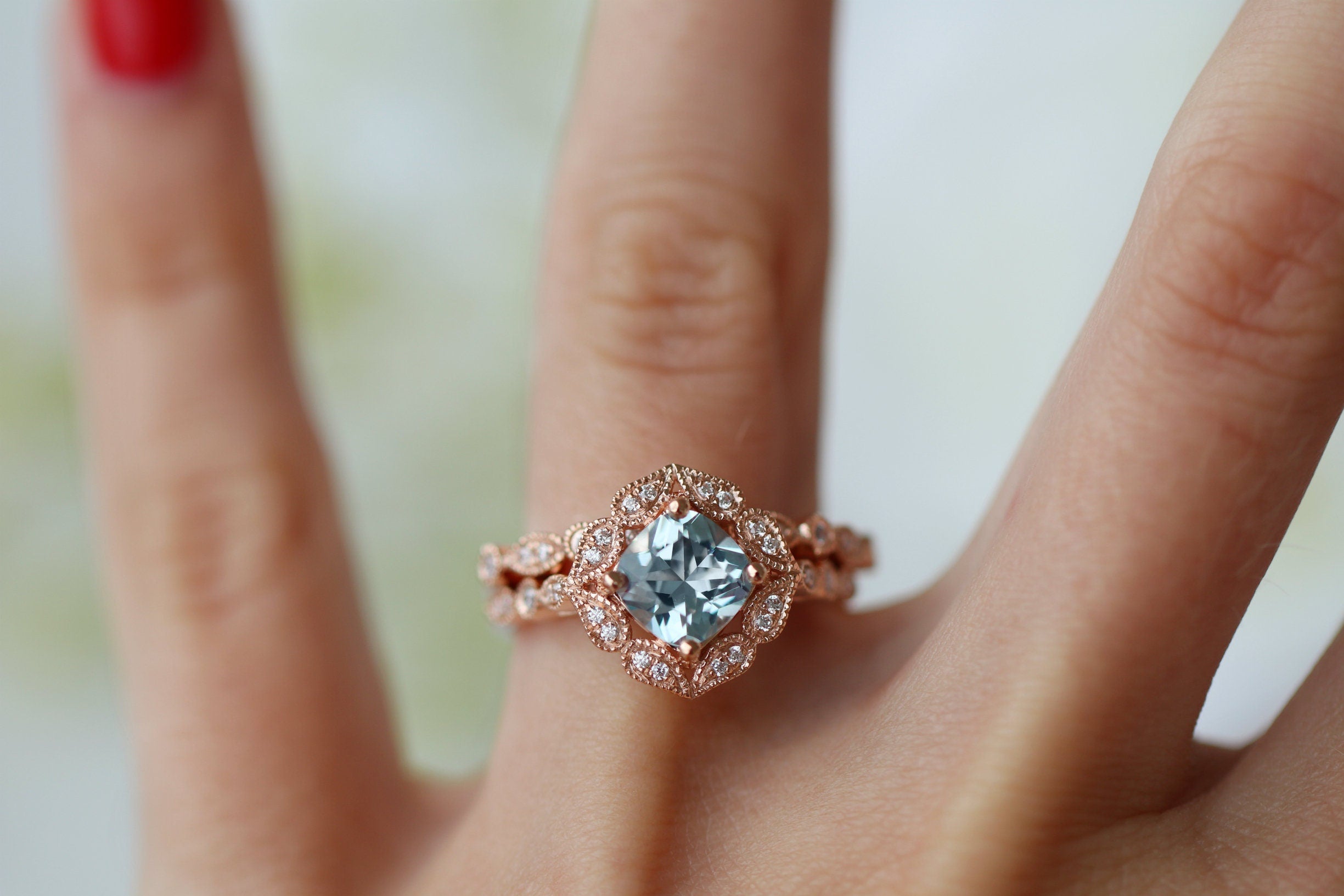 14K Rose Gold Vermeil Simulated Diamond Band Ring - Elegant Stackable Wedding & Anniversary Jewelry for Women