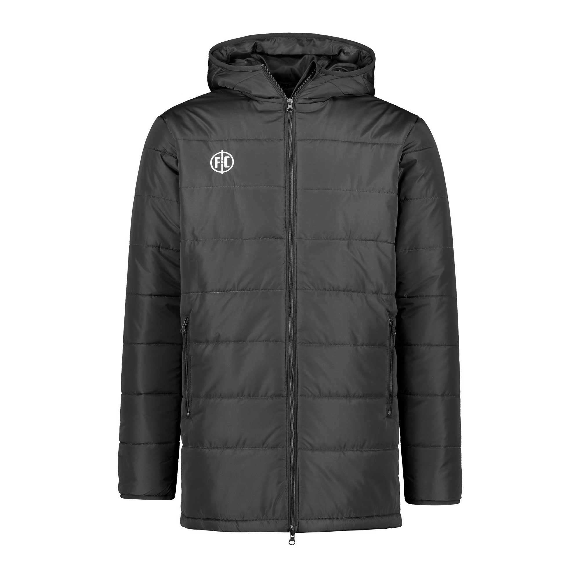 FC Padded Jacket for Men & Women - Lightweight Winter Coat with Warm Insulation, Water-Resistant Outer Shell - Black - Perfect for Outdoor Activities, Hiking, and Cold Weather Commuting