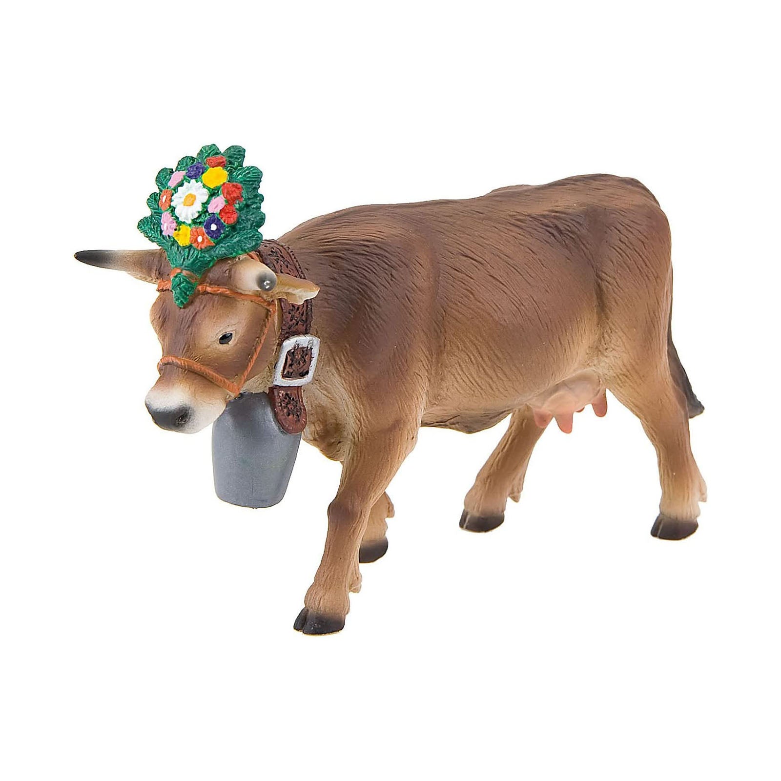 Bullyland Alp Cow Darina Animal Figure 62615 - Realistic Farm Animal Toy for Kids Collection & Educational Play | Perfect for Farm-Themed Dioramas & Birthday Gifts