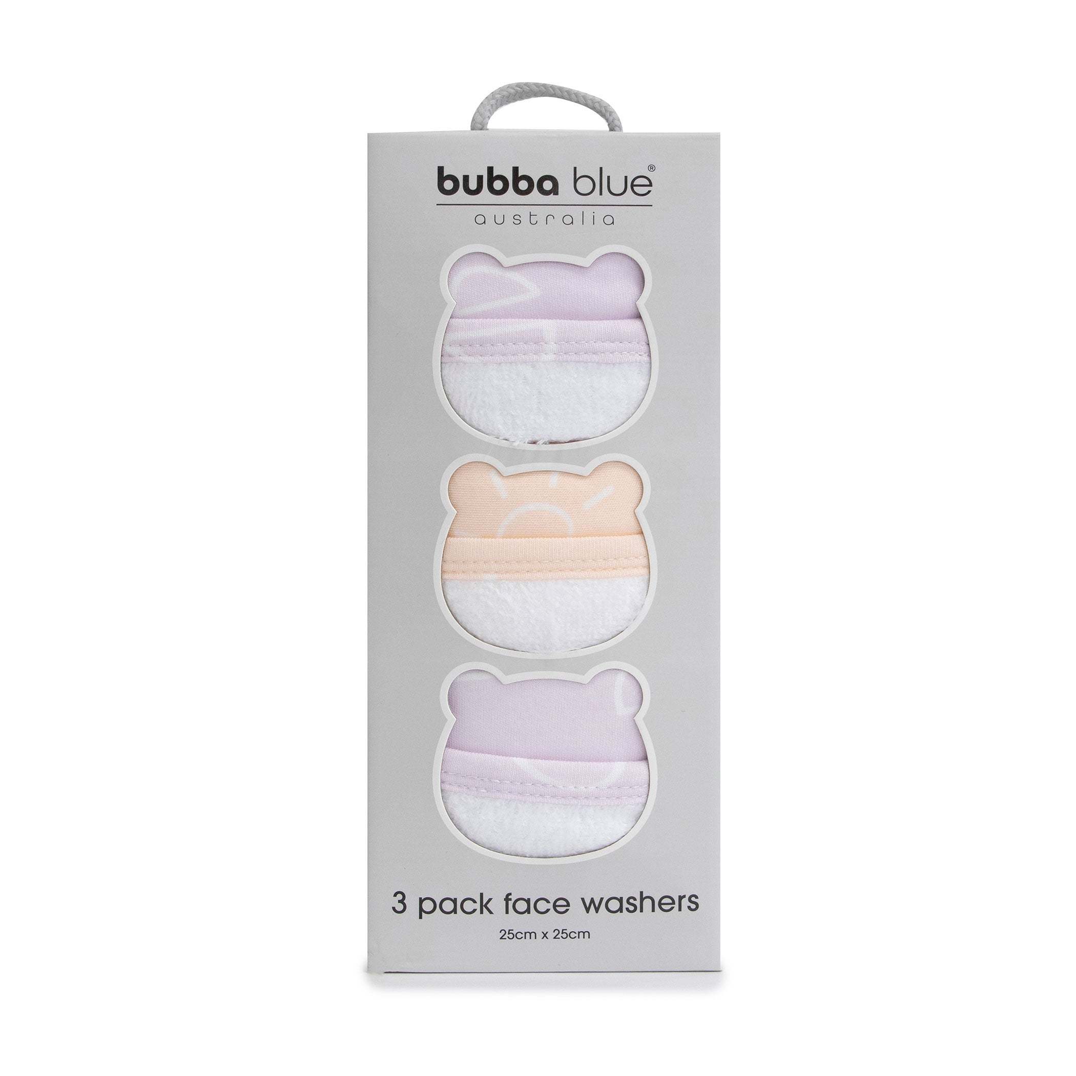 Nordic 3-Pack Wash Cloths - Soft Dusty Peach & Lilac Cotton Face Towels for Bath, Spa, and Gentle Skin Care