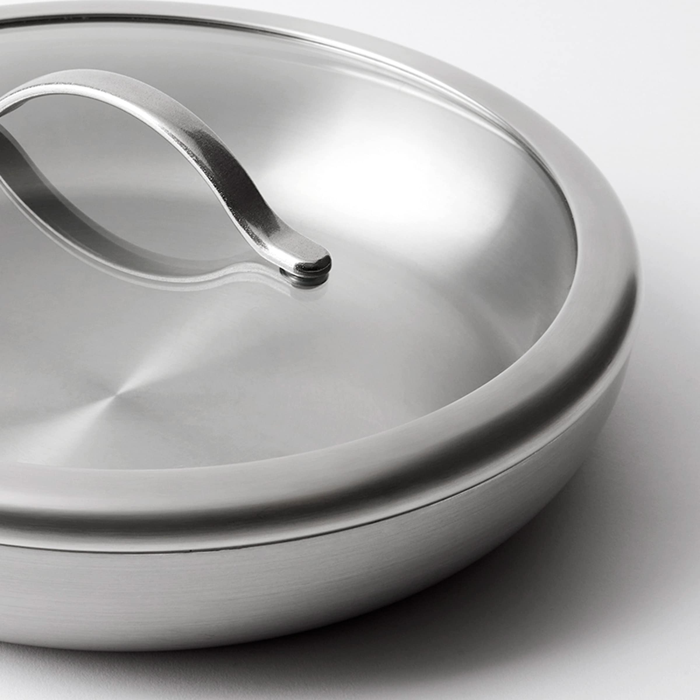 GreenPan X Food 52 Five-Two Essentials 12-Inch Tri-Ply Stainless Steel Frying Pan with Lid - PFAS-Free, Multi-Clad, Induction Compatible, Dishwasher & Oven Safe - Perfect for Searing, Sautéing & Everyday Cooking