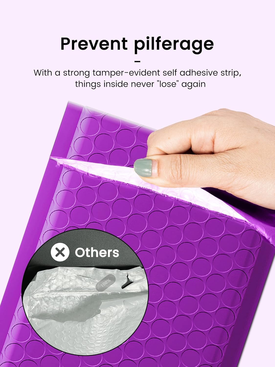 GSSUSA 8.5x12 Inch Large Purple Bubble Mailers - 250 Pack of Self-Sealing Padded Envelopes with Strong Adhesion for Shipping Clothes, Magazines | Perfect for Ecommerce, Small Business Shipping & Online Store Packaging