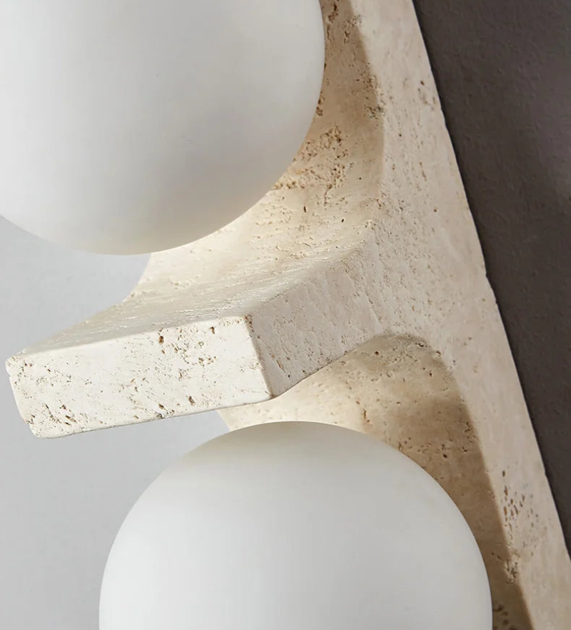 Lumina Twin Globe Marble Wall Sconce - Modern Marble & Glass Wall Light Fixture for Bedroom, Living Room, Hallway - Elegant Home Decor Lighting
