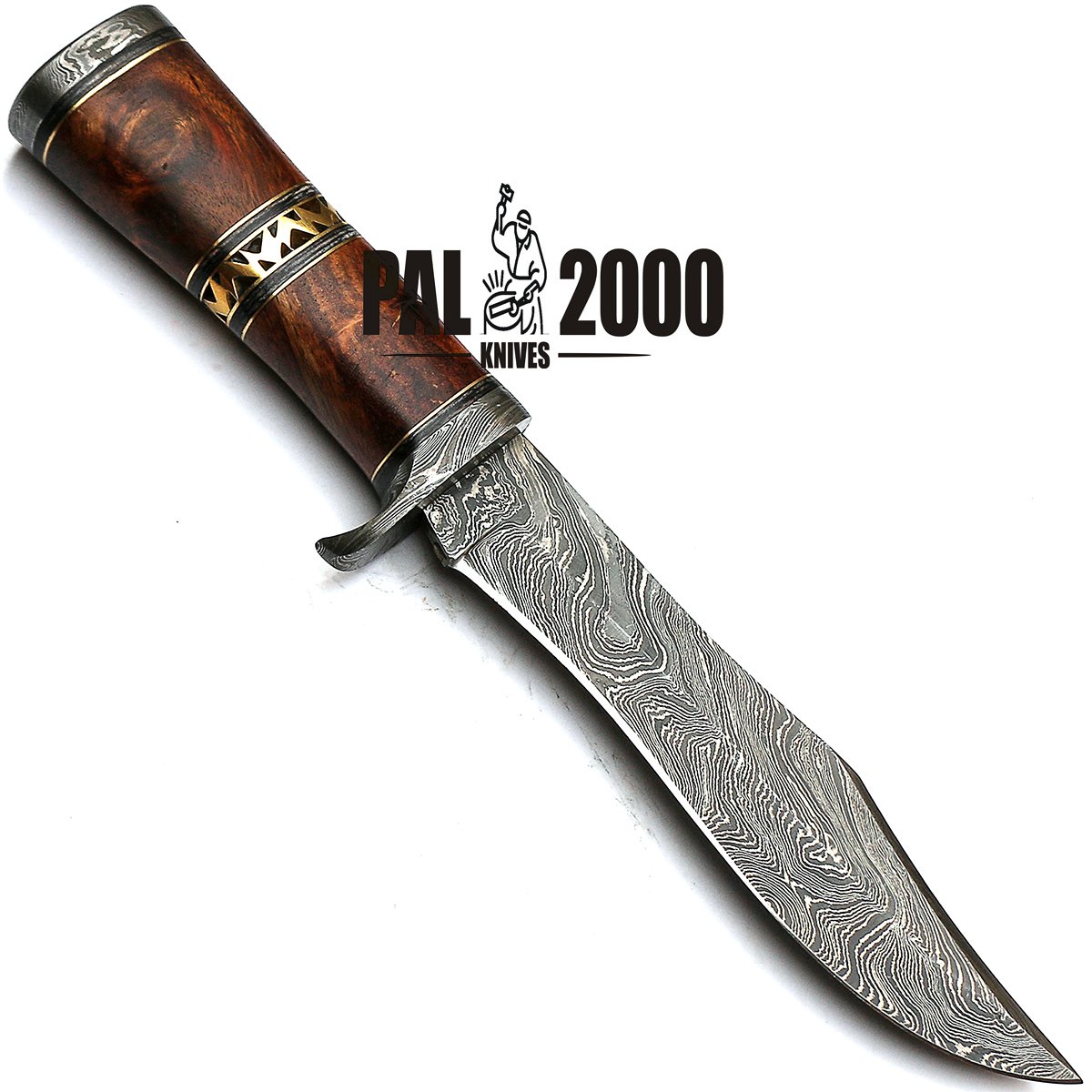 Custom Handmade Damascus Steel 12 Inch Hunting Knife with Sheath - PAL 2000 HUN-9289 | Durable Outdoor Survival Tool for Camping, Hunting & Bushcraft
