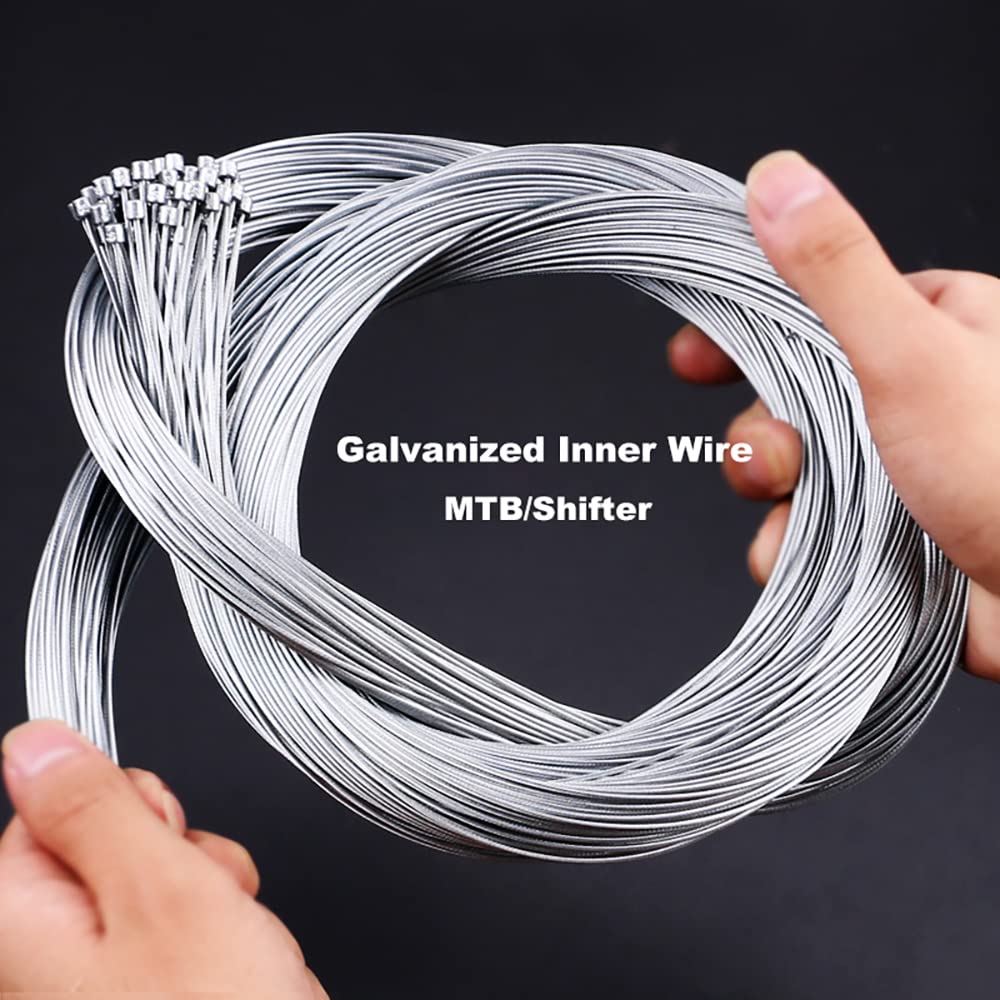 Premium Bike Brake Cable & Shifter Cable Housing Kit - Durable Bicycle Brake Line Set with V-Brake Noodles & Cable Guides (2 Plastic Hoses) for Road & MTB Mountain Bikes | Perfect for Cycling Maintenance & DIY Bike Repairs