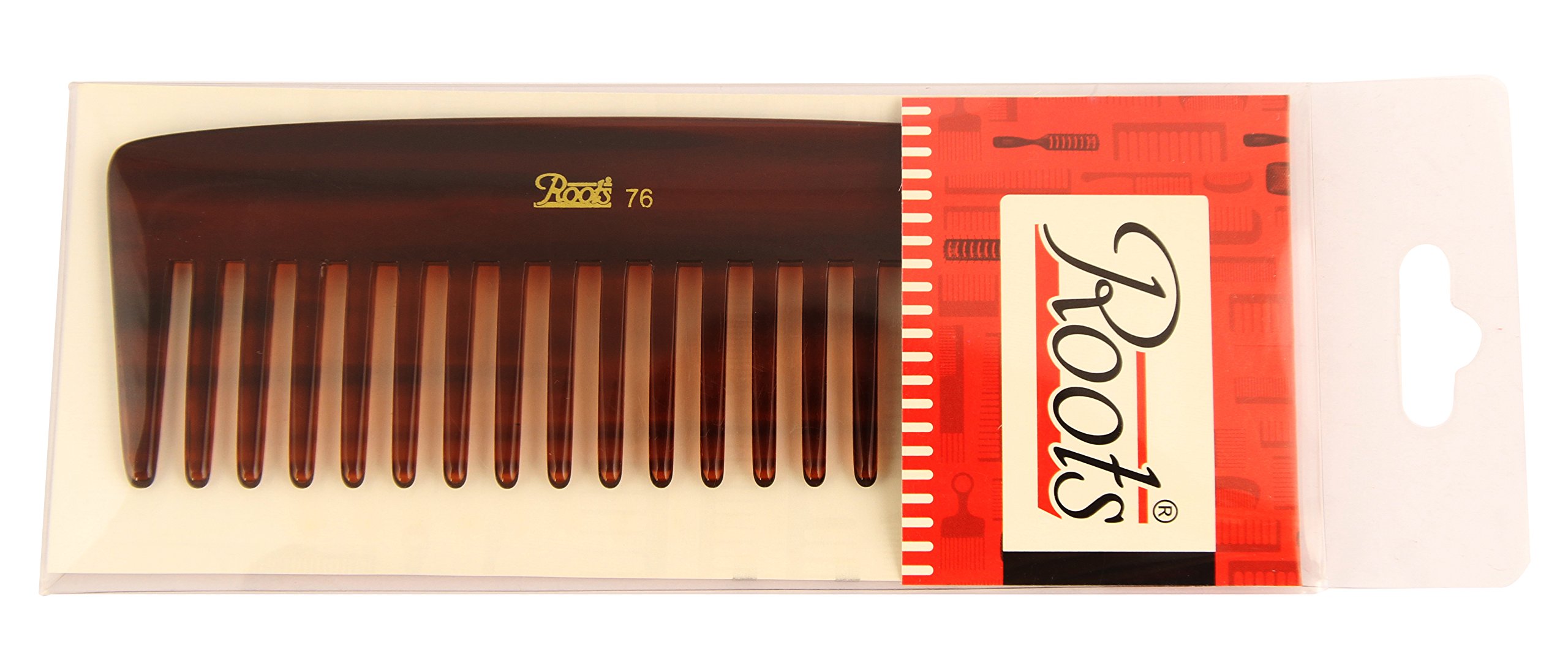 Roots Brown Wide Tooth Comb for Wavy & Curly Hair - Detangling Comb for Medium Length Hair - Pack of 2 - Perfect for Gentle Detangling & Styling Natural Curls at Home or Salon