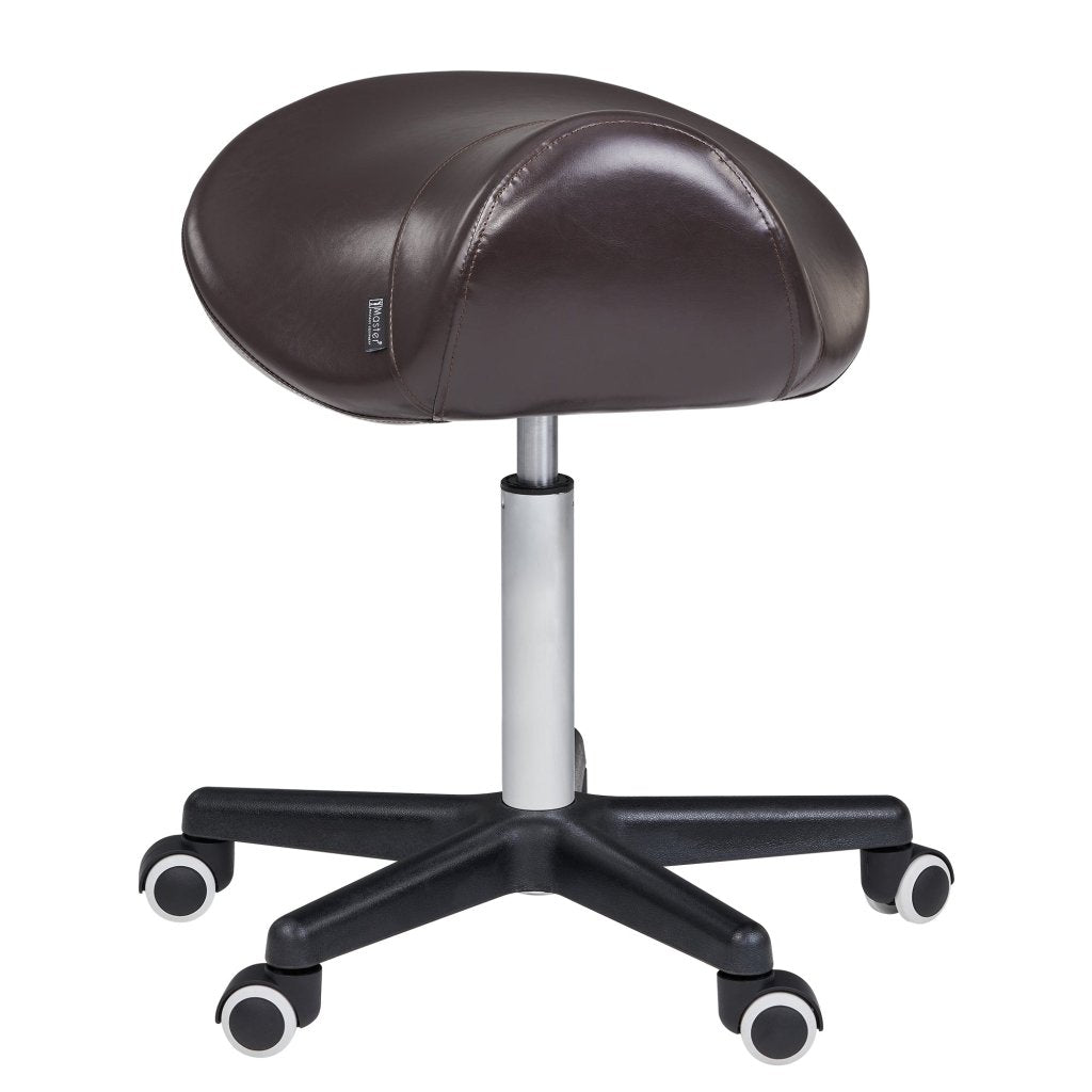 Master Massage® Professional Ergonomic Swivel Saddle Stool - Adjustable Hydraulic Posture Chair for Therapists & Office Workers (Rich Coffee Brown) - Perfect for Massage Clinics, Chiropractic Offices & Home Workstations