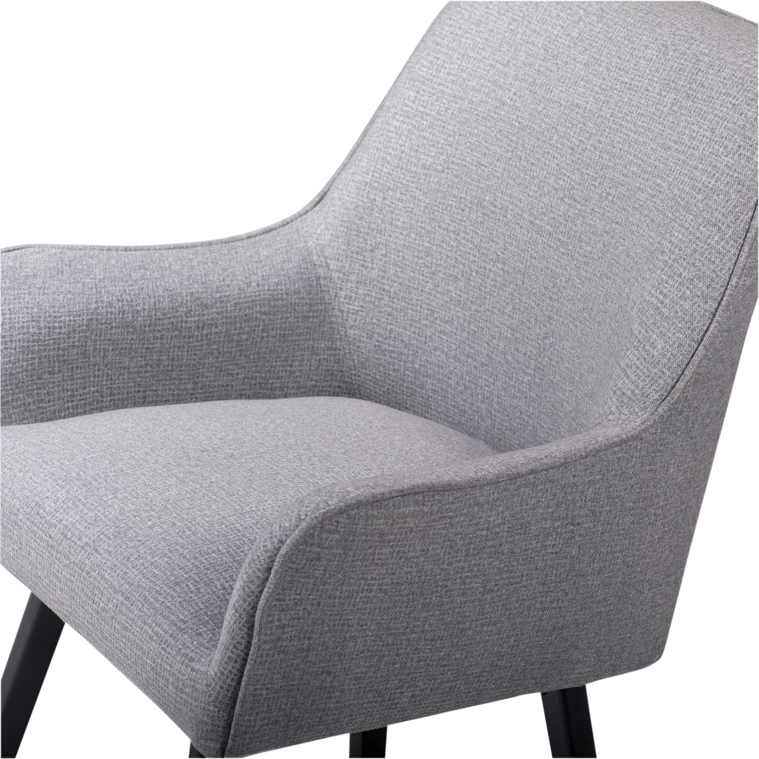 Studio Designs Contemporary Spire Luxe Swivel Accent Chair - Upholstered Dining Chair with Rotating Seat & Metal Legs in Heather Gray - 25.5