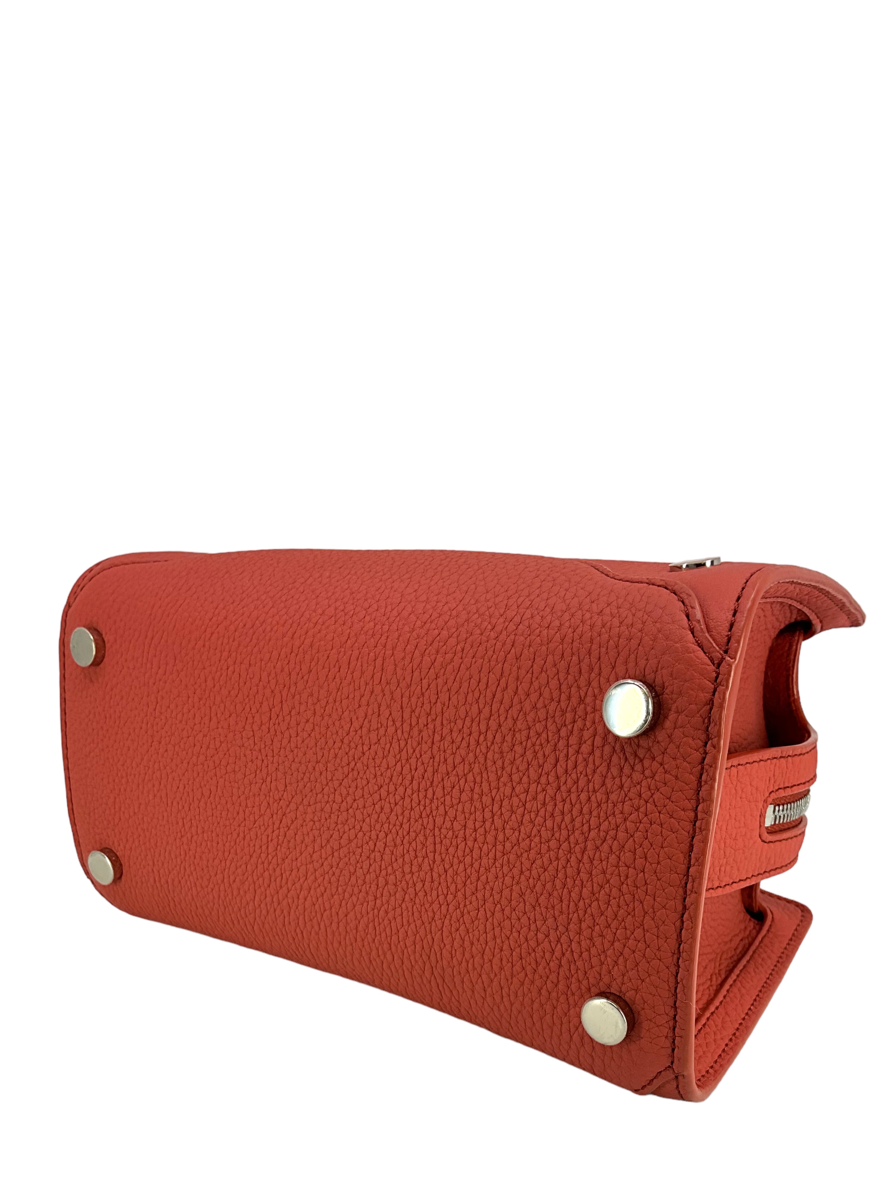 LORO PIANA Grained Calfskin Sesia Satchel Bag for Women | Luxury Leather Handbag | Perfect for Work, Travel & Everyday Use