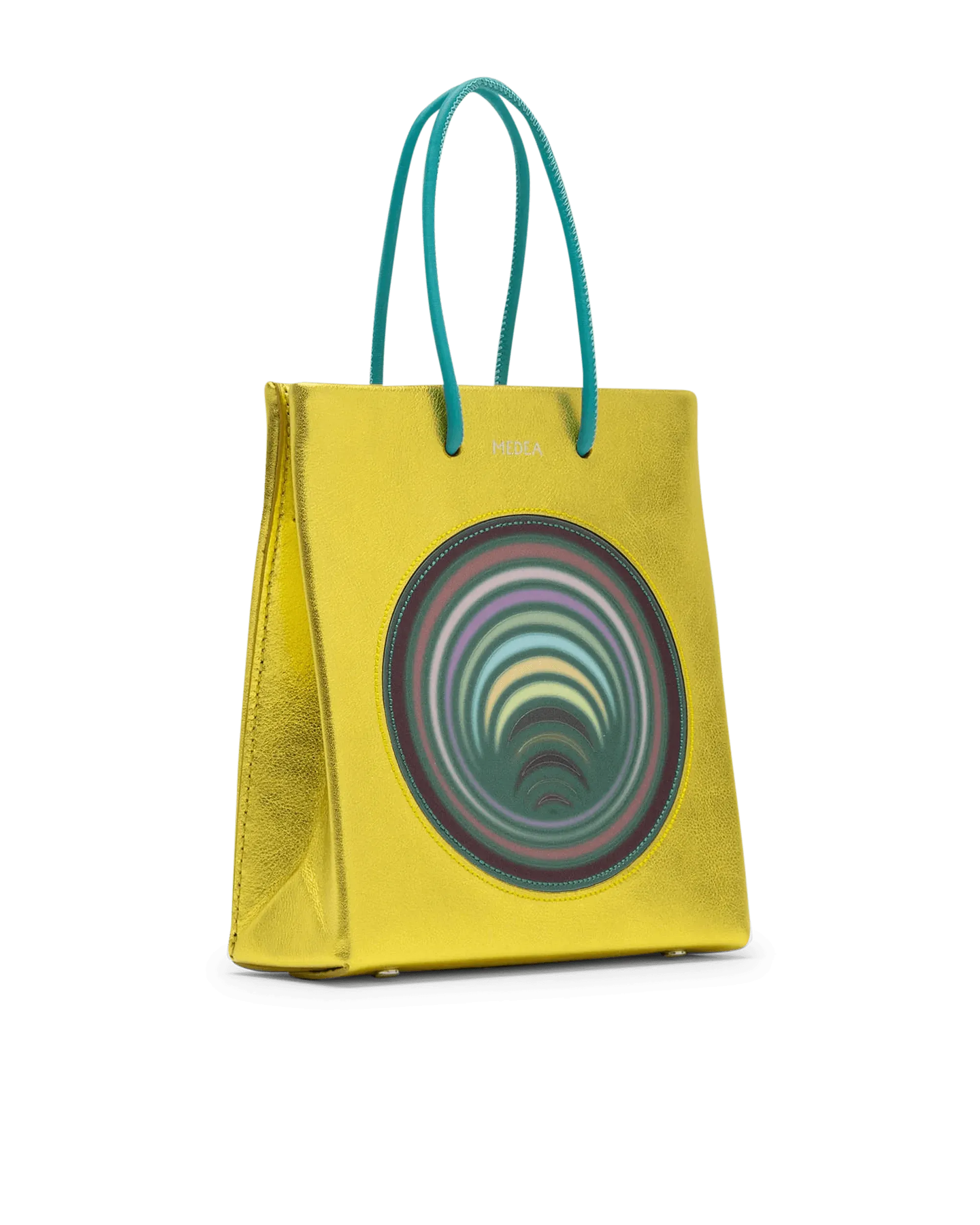 Stylish Metallic Gold Short Medea Bag for Women - Perfect for Evening Parties, Weddings & Special Occasions