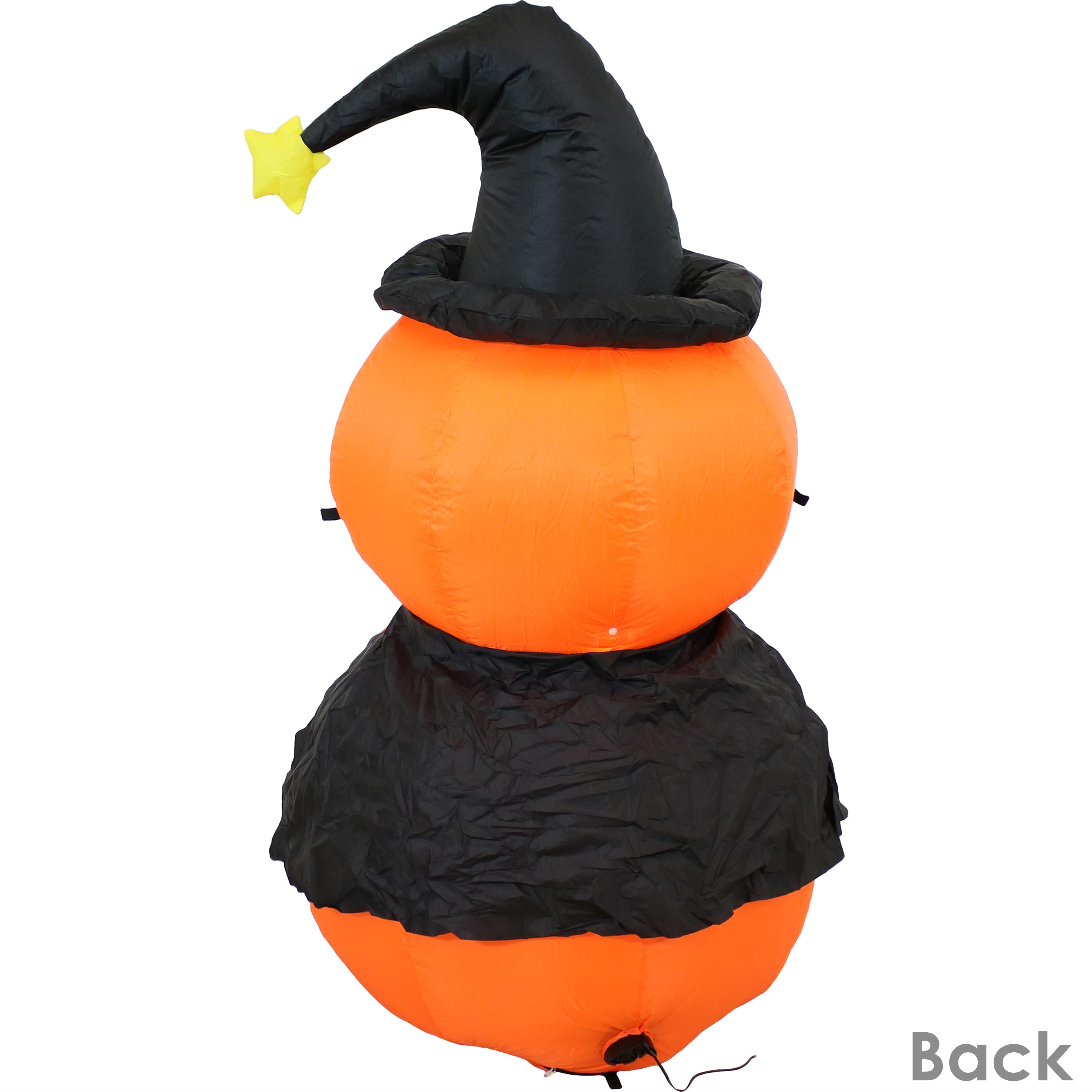 Sunnydaze 4ft Jack O' Lantern & Witch Duo Inflatable Halloween Yard Decoration - Spooky Outdoor Party Decor for Halloween Night