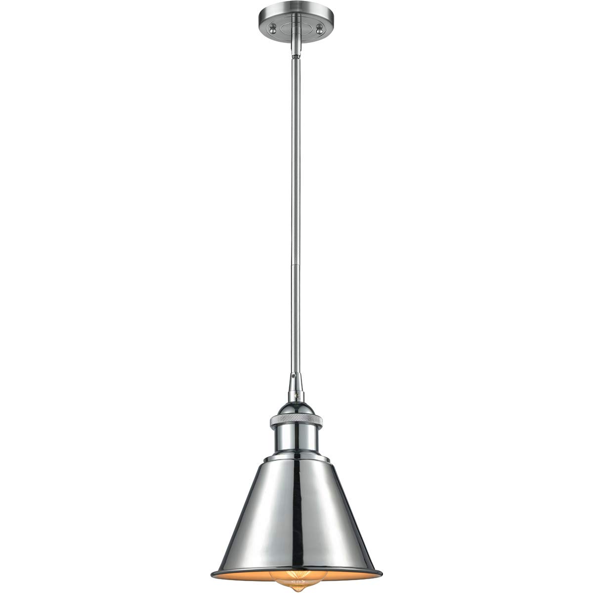 Innovations 516-1S-PC-M8-LED Vintage Dimmable LED Pendant Light with Polished Chrome Finish - Perfect for Kitchen Island, Dining Room, or Bar Lighting