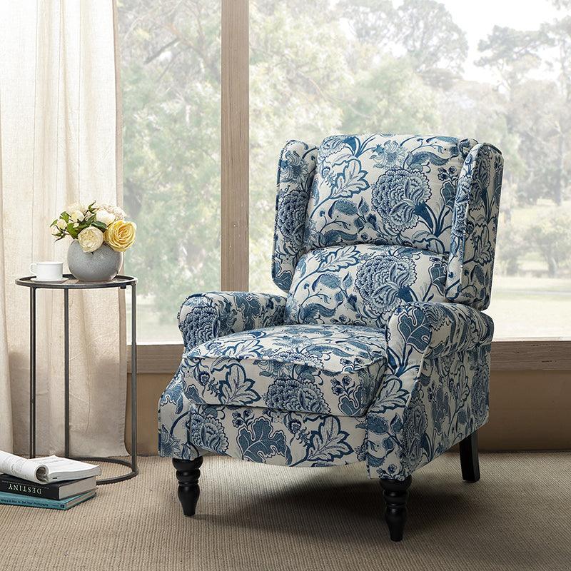 Erdeni Upholstered Manual Wingback Recliner Chair - Comfortable Living Room Armchair with Smooth Reclining Mechanism - Perfect for Home Theater, Reading Nook & Relaxation