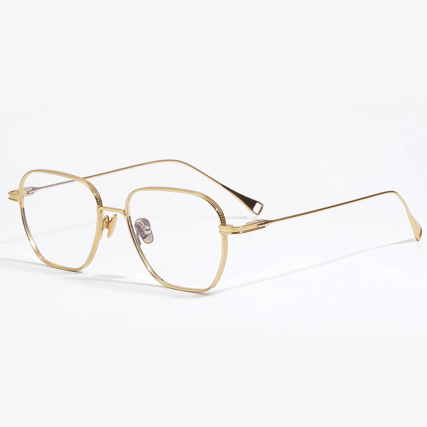 Unisex Black Titanium Square Polygon Full Rim Eyeglasses Frame 49013 - Stylish & Durable for Work, Reading & Fashion Accessories
