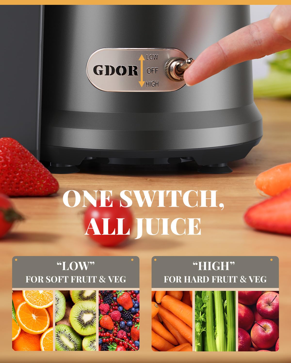 GDOR 1200W High-Speed Juicer with 3.2