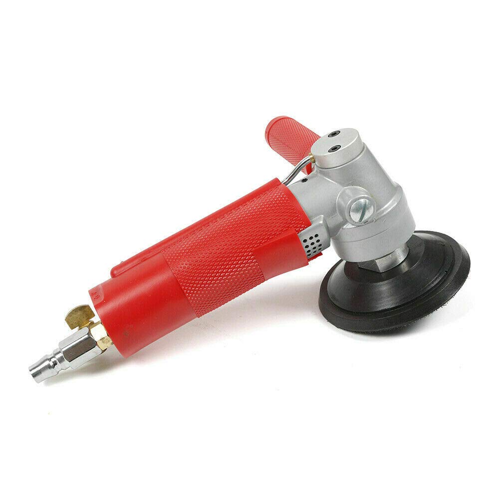 **4 Inch Pneumatic Air Wet Stone Polisher - M16 Thread Water Jet Sander for Granite, Marble & Concrete - Red BC-WS100 (Ideal for Countertops, Floors & DIY Stone Polishing Projects)**
