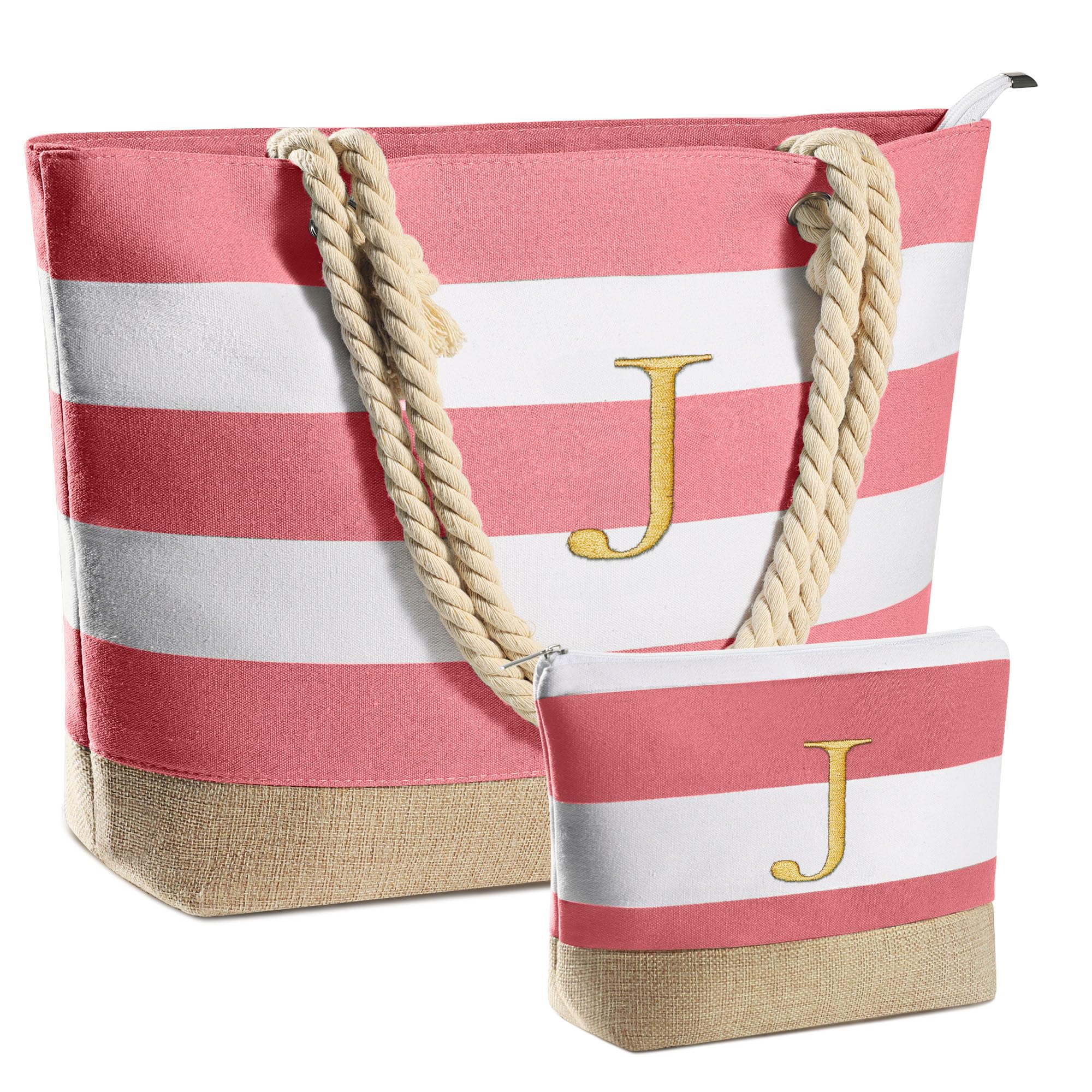 YOOLIFE Personalized Christmas & Birthday Gifts for Women - Custom Travel Tote Bag & Makeup Pouch Set for Mom, Friend | Perfect for Beach Vacations, Spa Days & Daily Essentials Organization