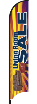 Feather Flag Banner for Outdoor Advertising - Customizable 3x5 FT Windsock for Business Promotion, Grand Openings & Sales Events