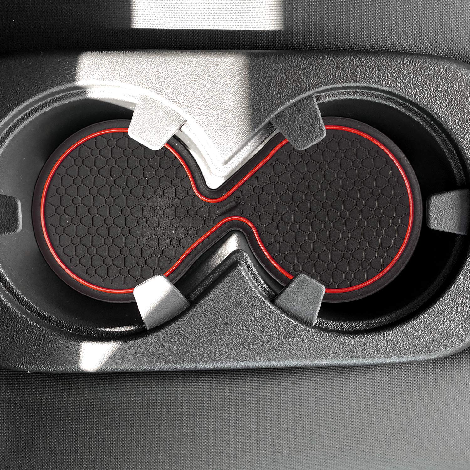 **Auovo Anti Dust Mats for Titan Crew Cab (2017-2024) - 15-Piece Set with Floor Console Liners, Door Liners & Cup Holder Inserts | Interior Accessories | Red | Perfect for Off-Roading & Daily Commute**