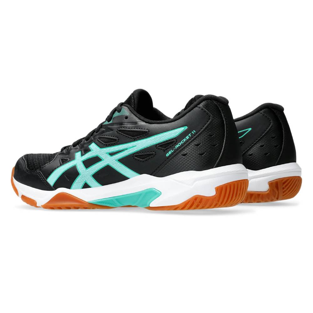 ASICS Gel Rocket 11 Women's Volleyball Shoes - Indoor Court Sneakers for Badminton, Squash & Tennis (Black/Illuminate Mint) - Lightweight Cushioned Gym Shoes for Women Athletes