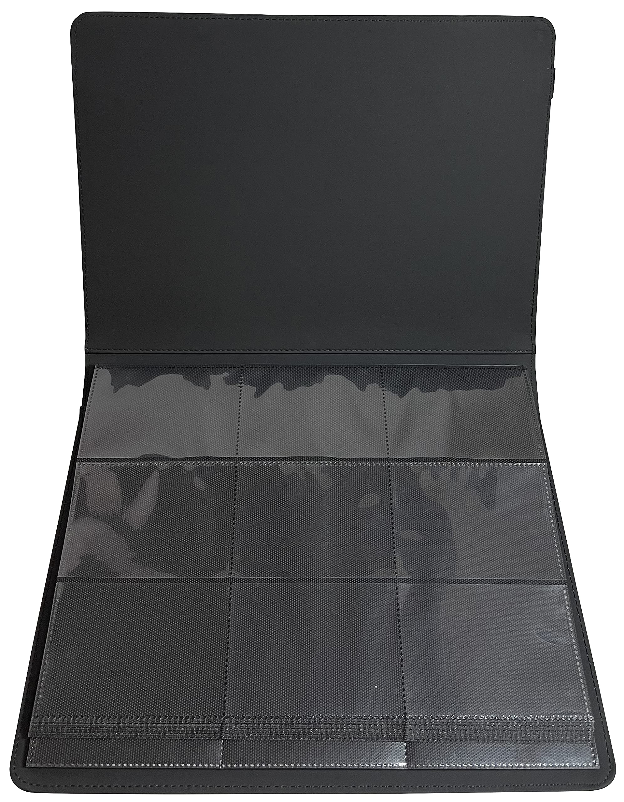 10 Black Leather Trading Card Binder with 9 Pocket Pages - Holds 360 Cards Perfect for Pokemon, MTG & Sports Card Collectors